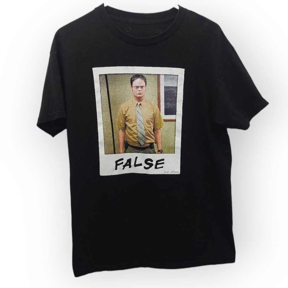The Office Dwight Adult Size Medium Shirt Short Sleeve Tee Top Black False